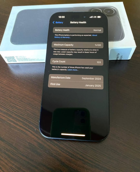 Satılık iPhone 16 Siyah | 128GB | %100 Pil Sağlığı | Kayıtlı 0