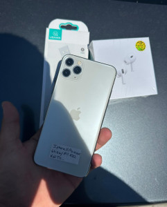 📱 iPhone 11 Pro Max | 64GB | Beyaz | Pil %100 | AirPods Hed thumb 1